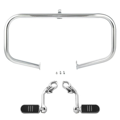 Highway Engine Guard Bar & Long Angled Foot Pegs for Harley Touring (2009-2024)