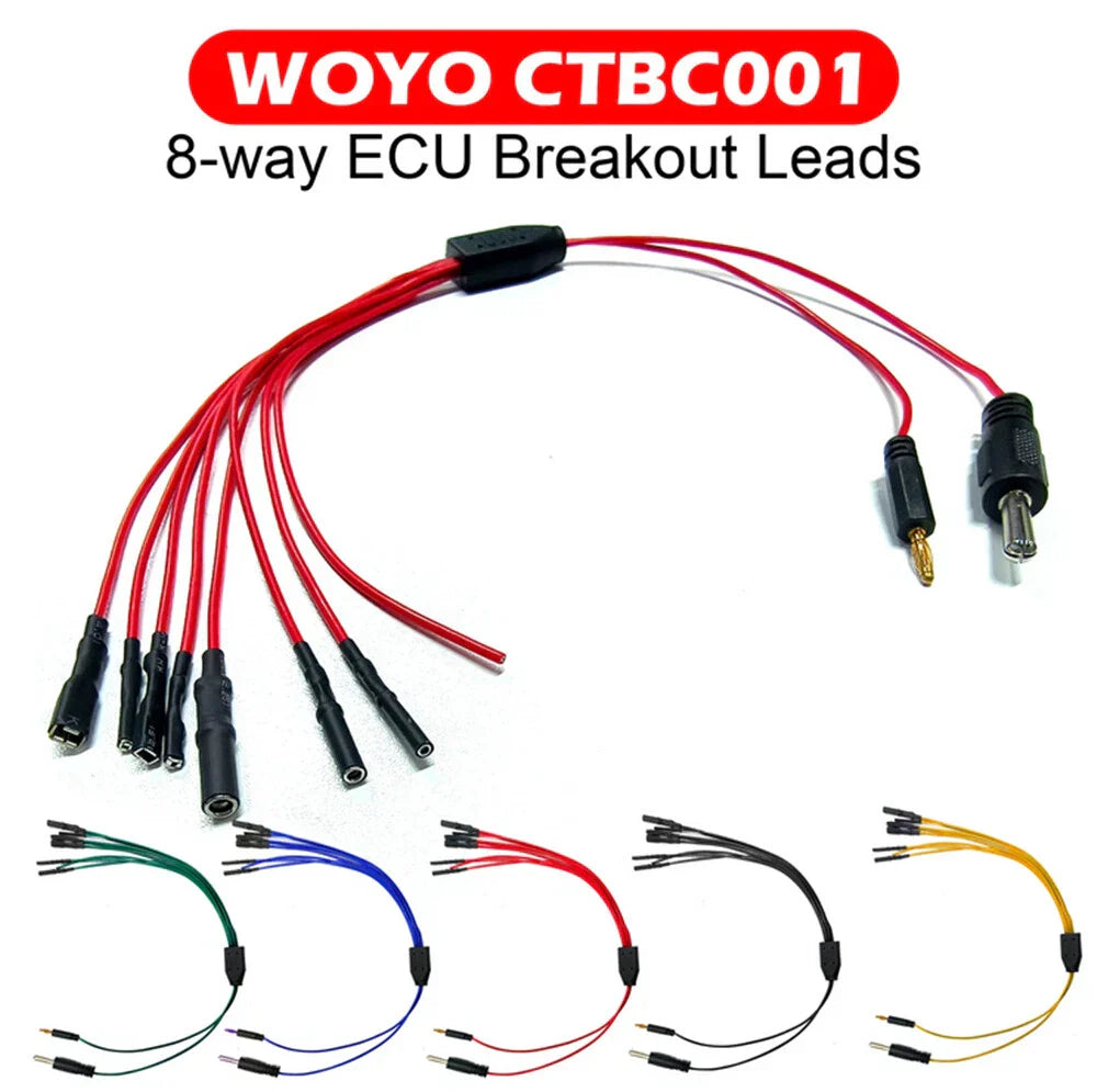 8-Way ECU Breakout Leads for Automotive Diagnostic Oscilloscope Cable