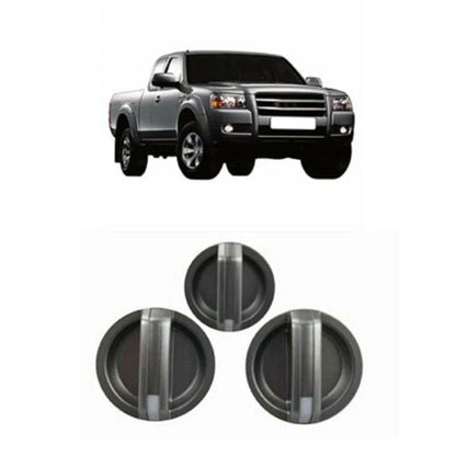 3pc Heater Fan Temp Control Knobs for Mazda BT-50 (2006–2011)