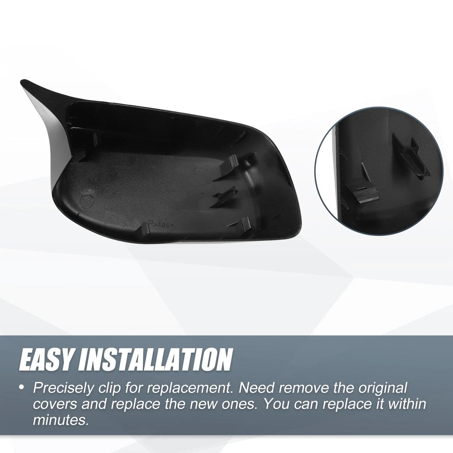 Rearview Mirror Cover Caps Gloss Black for BMW E60 E61 5 Series 6 Series