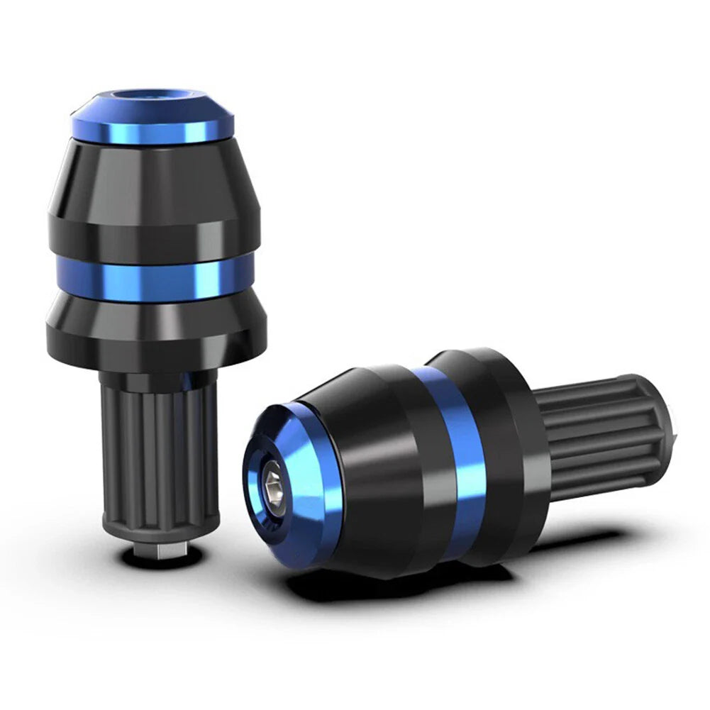 22mm 7/8" Motorcycle Handlebar Grips Bar End Caps CNC Blue