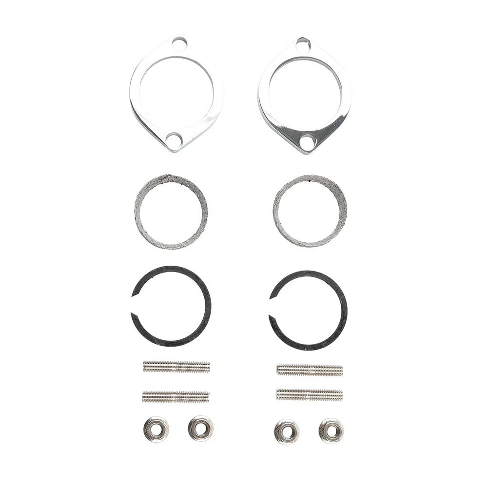 Exhaust Flange Install Kit  Flanges Gaskets Nuts Washers for Harley Big Twin