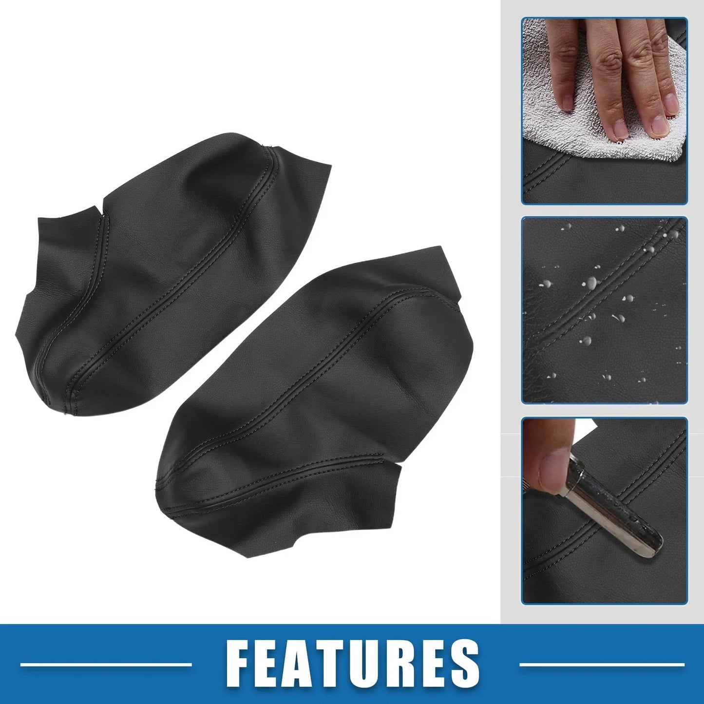 Front Door Panel Armrest Covers for Dodge Charger (2011-2019) - Black 2 x