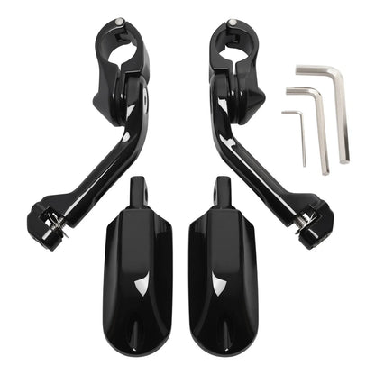 1 1/4" Pegstreamliner Long Angled Highway Engine Guard Footpeg Mount for Harley