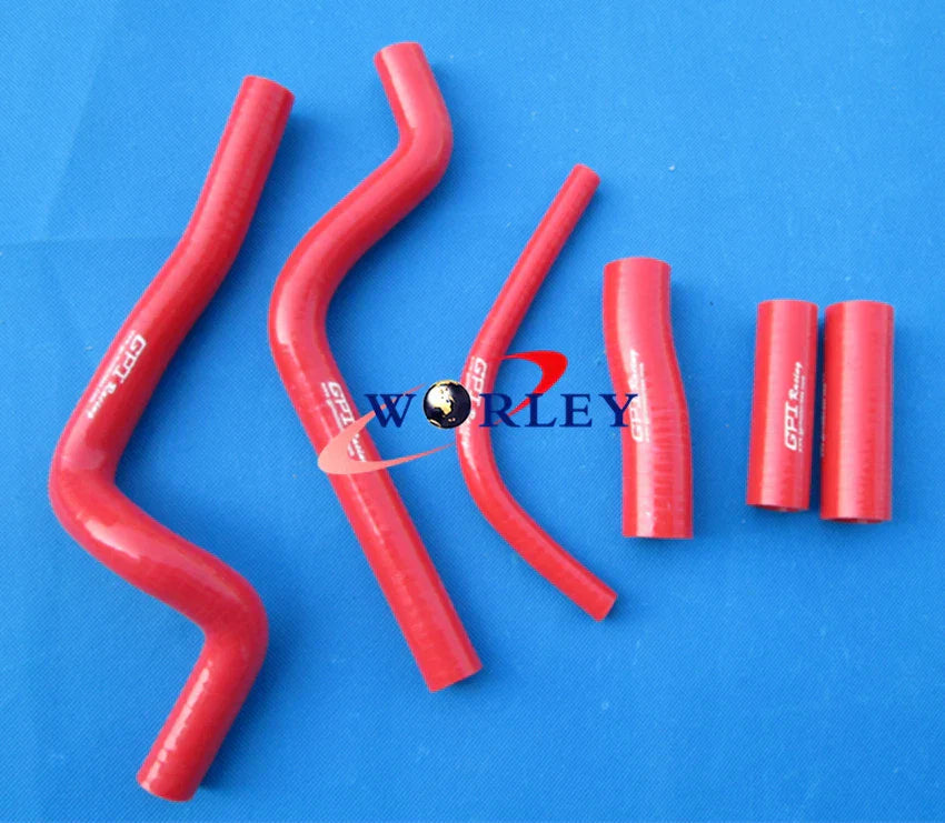 Aluminum Radiator & Red Silicone Hose for Honda CR500 CR500R (1989)