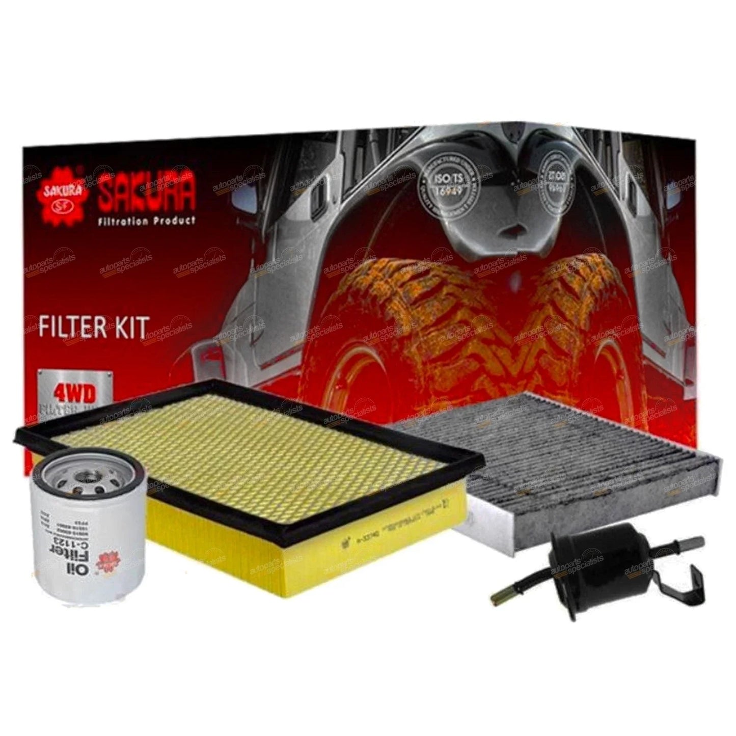 Oil Air Fuel Cabin Filter Service Kit for Hilux GGN120 (2015–17)
