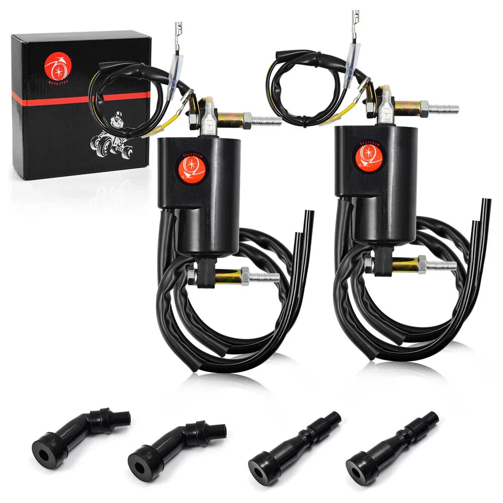 2x Ignition Coils W/ Caps for Honda CB400F/CB550F/CB550K (1974–1981)