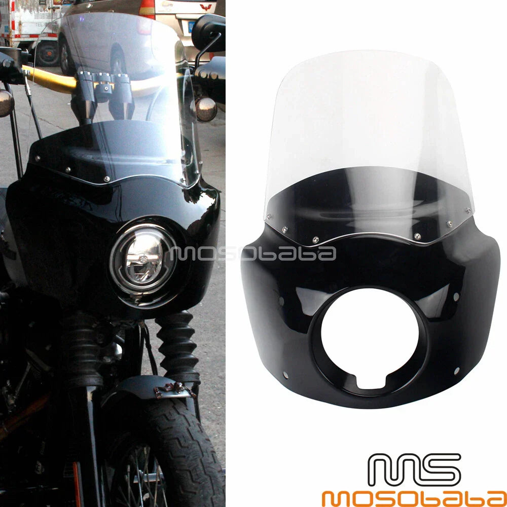 15" Clear Windshield Headlight Fairing for Harley FXBBS FXBB FXDLS (2018-2023)