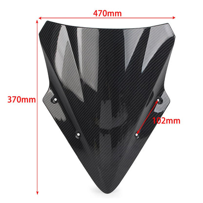 Black Carbon Fiber Windshield for Kawasaki Ninja 650 EX650 ER6F (2017-2019)