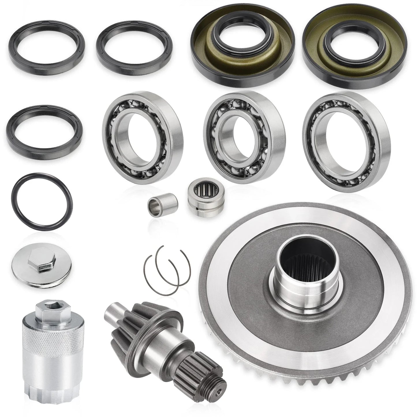 Rear Differential Rebuild Gears Kit Nut Tool for Honda Recon 250
