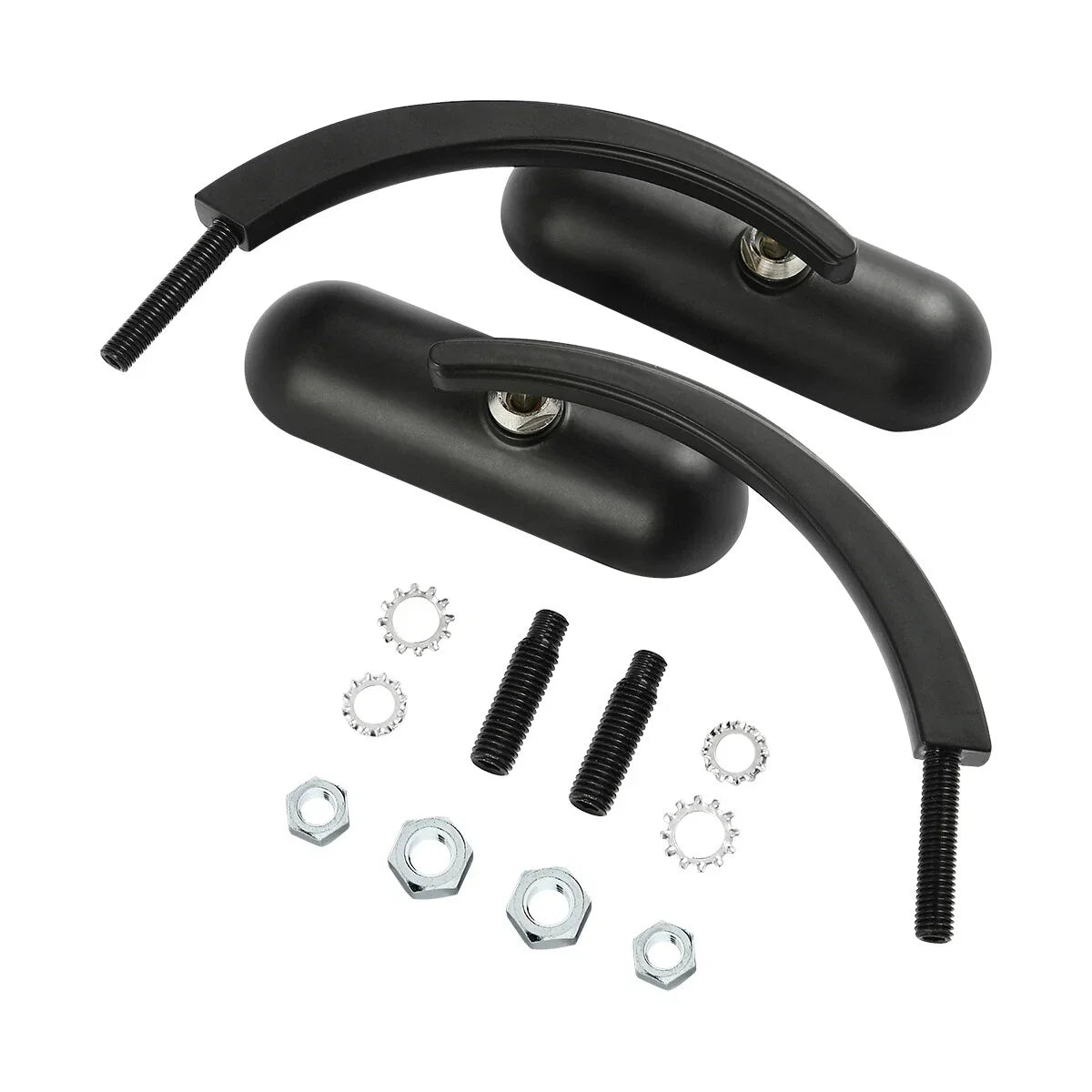 Black Mini Oval Rear View Mirrors for Harley Touring Dyna Sportster 883 1200