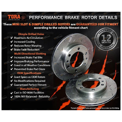 2 x Front Slotted Brake Rotors for Hilux Ute (1997–2005)