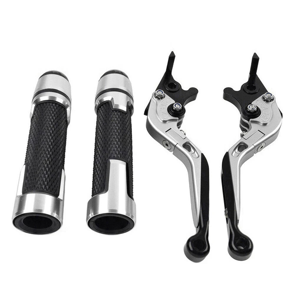 Silver Extendable Brake Clutch Levers & Handlebar Grips for Daytona 675 R