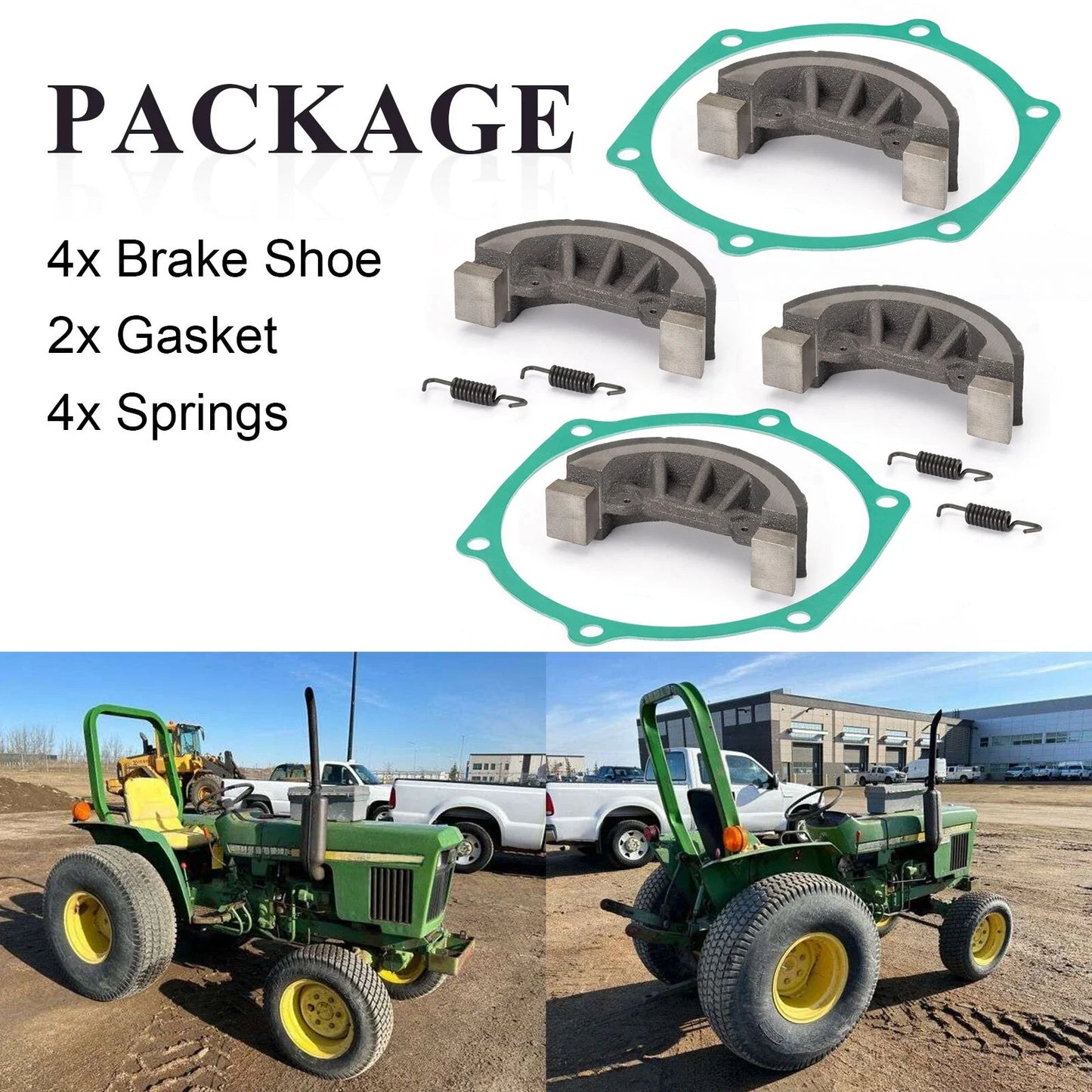 4x Brake Shoe Set w/ Springs Gasket John Deere 750 770 790
