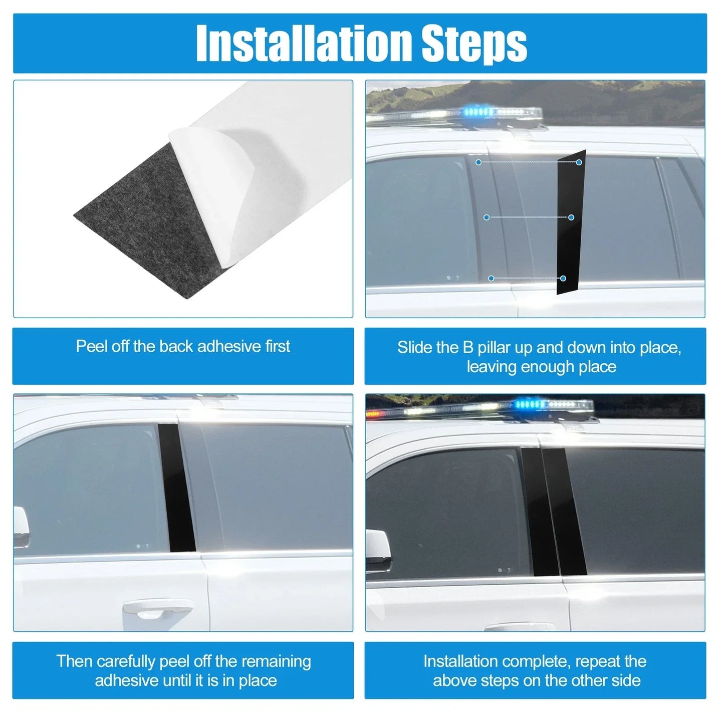 4 Pcs Black Windshield B Pillar Trim Garnish for Porsche Panamera (2010-2023)