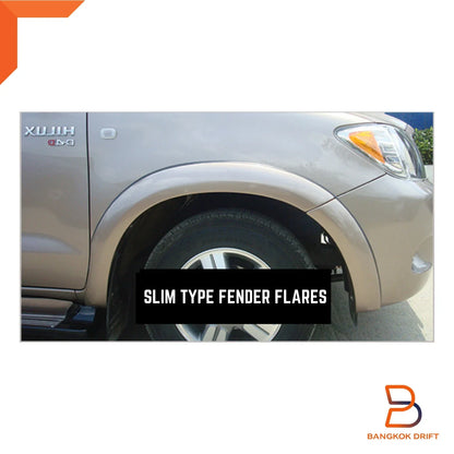 Silver Slim Fender Flares for Toyota Hilux Ute MK6 VIGO (2005-2011)