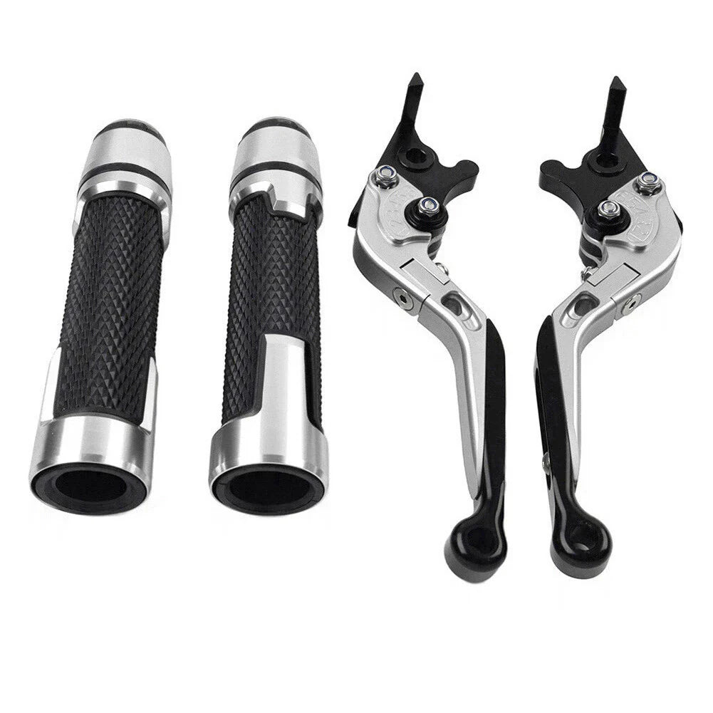 Silver Brake Clutch Lever Handlebar Grip Set for Yamaha XSR900 (2016-2023)
