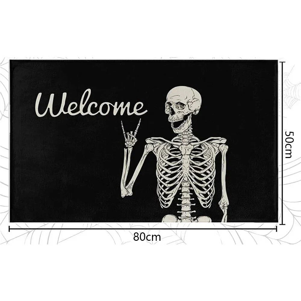 Skull Welcome Door Mat 50x80cm for Indoor Outdoor Room Decoration
