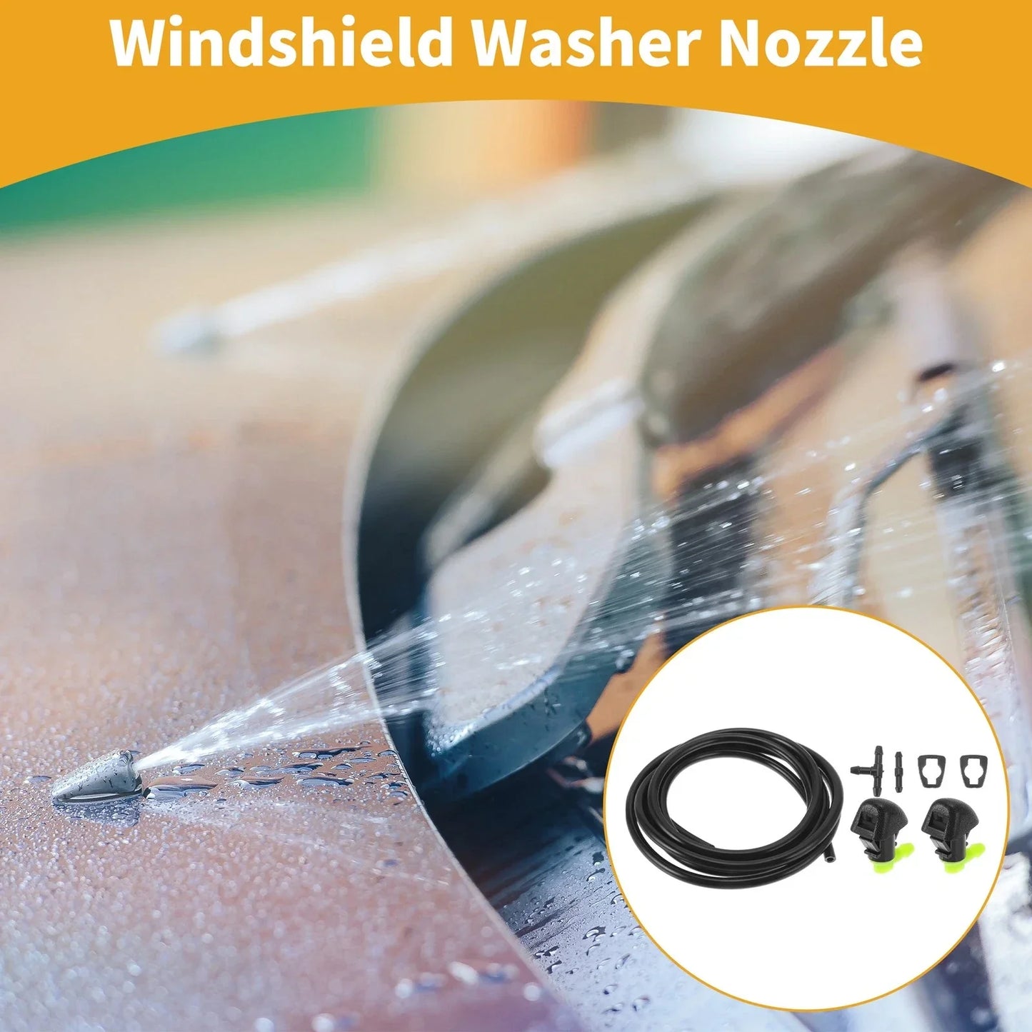 Windshield Washer Nozzle Kit for Honda Pilot (2016-2023) - Includes Fluid Hose