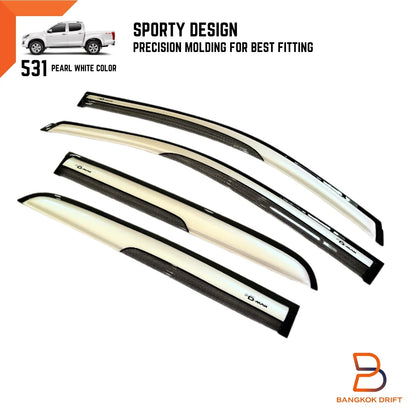 White Pearl Visor Rain Shield Weather Guard for Isuzu D-Max (2012-2019)