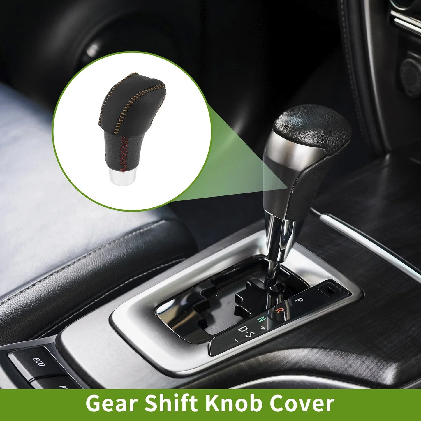Car Gear Shift Knob Cover for Lexus RX350 2023-2024 Black Brown Faux Leather