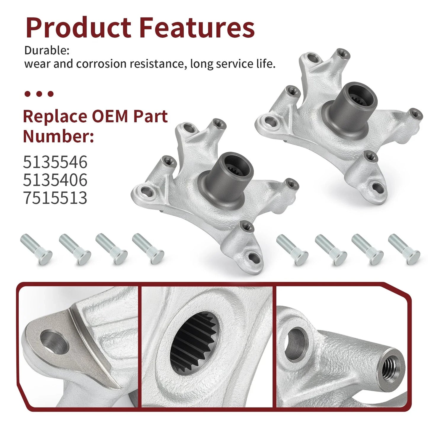 2 x Left & Right Hub w/ Bolts for Hawkeye 300/Sportsman 400