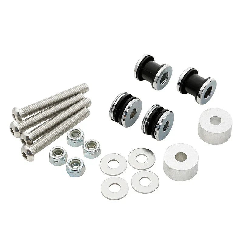 Chrome Sissy Bar Docking Hardware Kit for Harley Softail Fatboy (2000 - 2017)