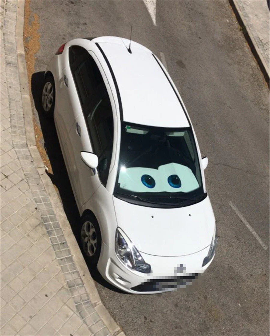 Cute Eye Folding Sun Shade Windshield Cover for Car (Universal Fit)