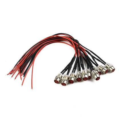 10pc 8mm LED Indicator Light Bulb Warn Light Lamp for DASH Panel Car Truck