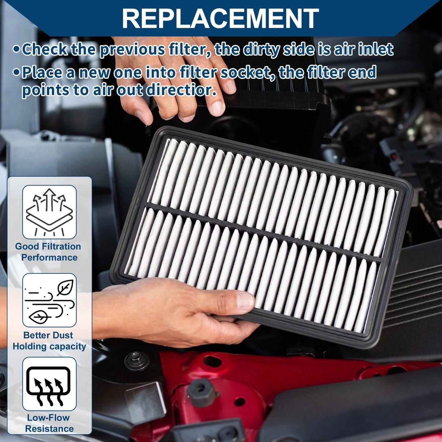 Air Filter 3.0L for BMW X5 (2007-2008) 1 Pc