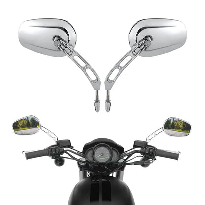 Chrome Rearview Mirrors for Harley Softail Slim FLSS Deluxe Heritage Fatboy (2014-2023)