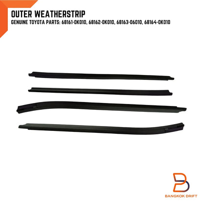 4DR Weatherstrip Inner Outer Glass Door Seal for Toyota Hilux Ute (05-14)