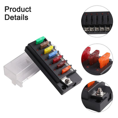 Fuse Box / 6-Circuit Waterproof / Electrical Systems for Automotive and Marine