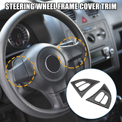 Steering Wheel Cover Trim for BMW X5 E70 Carbon Fiber Pattern Black