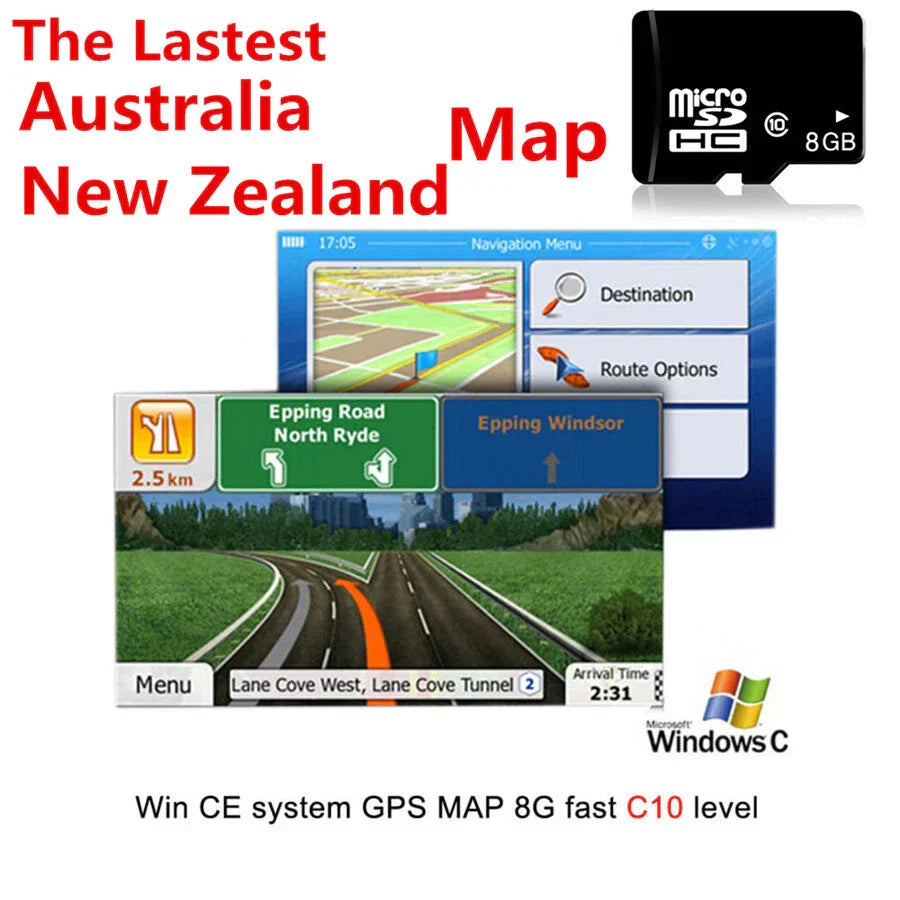 8GB GPS Maps Micro SD Card for WIN CE System Car Accessories (Australia, NZ)