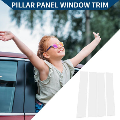 4 x Car Pillar Window Trim for Chevrolet Silverado (2014-2018) Chrome Silver Tone