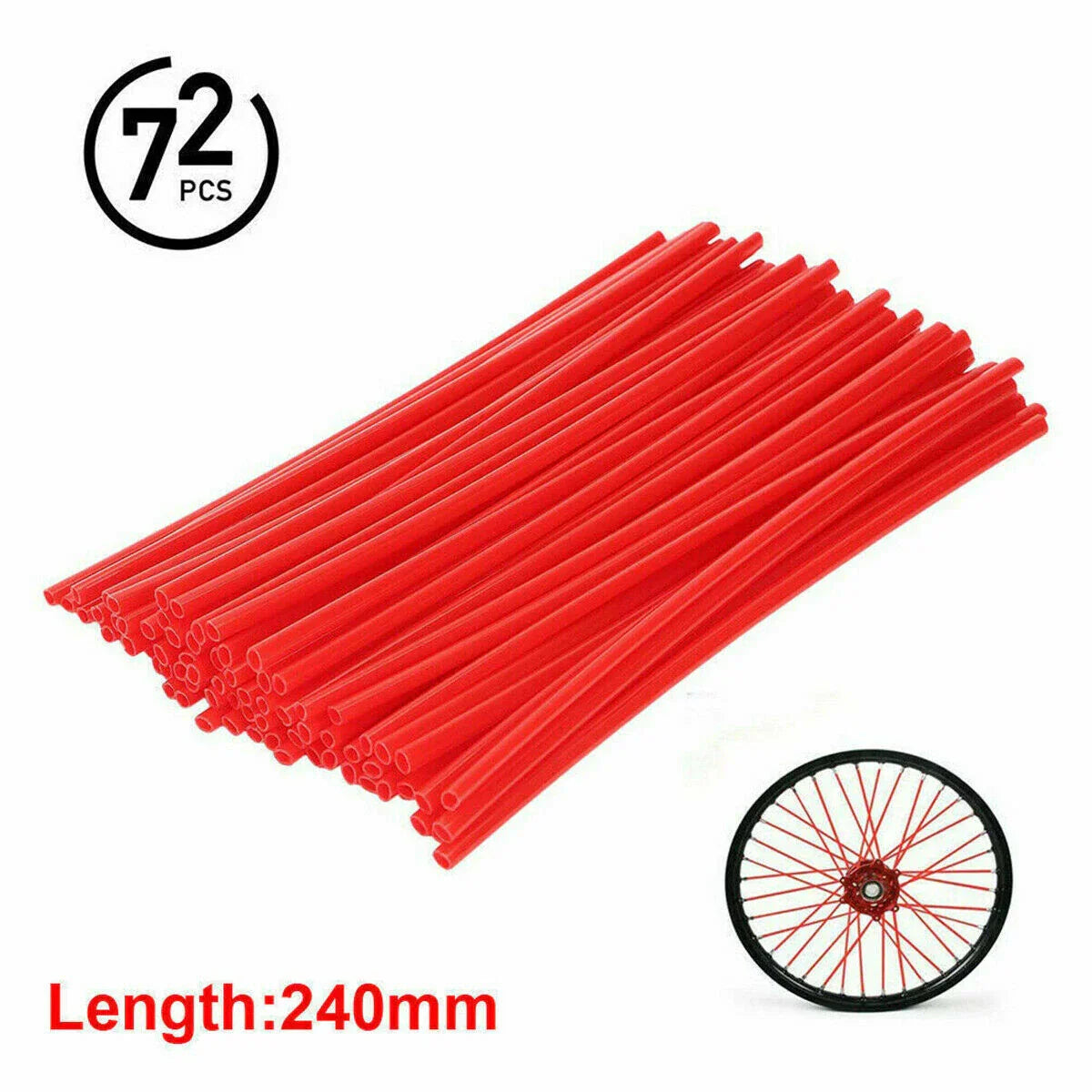 72pcs RED Wheel Spoke Wraps for Motorcycle Dirt Bike CRF EXC YZF