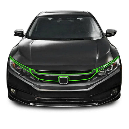 8 Pcs Front Hood Grille Bumper Trim Stickers for Honda Civic (2016-2020)