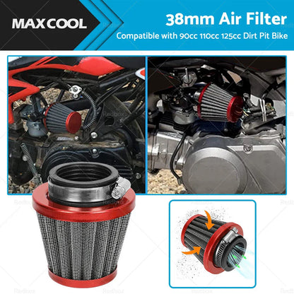 38mm Air Filter Pod Cleaner for 110cc 125cc Motorcycle PIT Dirt Bike