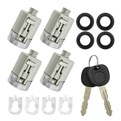4 Pcs Door Lock Cylinder & 2 Keys for Chevrolet Express 1500 2500 3500 (2001-2010)