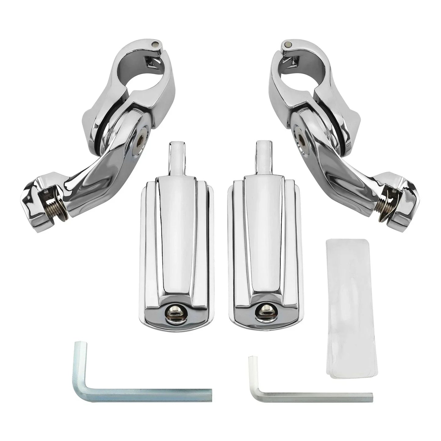 Chrome 1-1/4" Adjustable Highway Short Mount Foot Pegs for Harley Sportster (2004-2023)