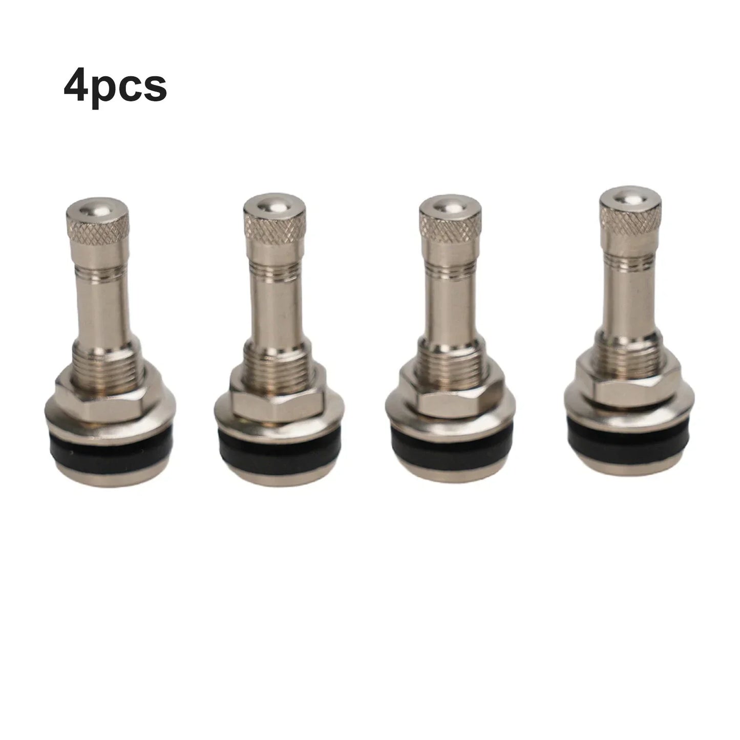 Chrome Metal Tubeless Bolt-On Valve Stem 4 x for Tires