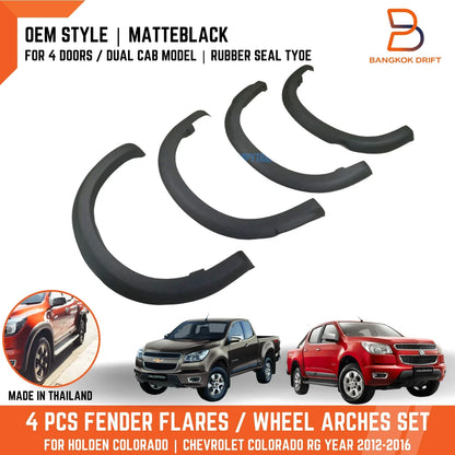 Matte Black Wheel Arch Flares for Holden Colorado RG (2012-2016)