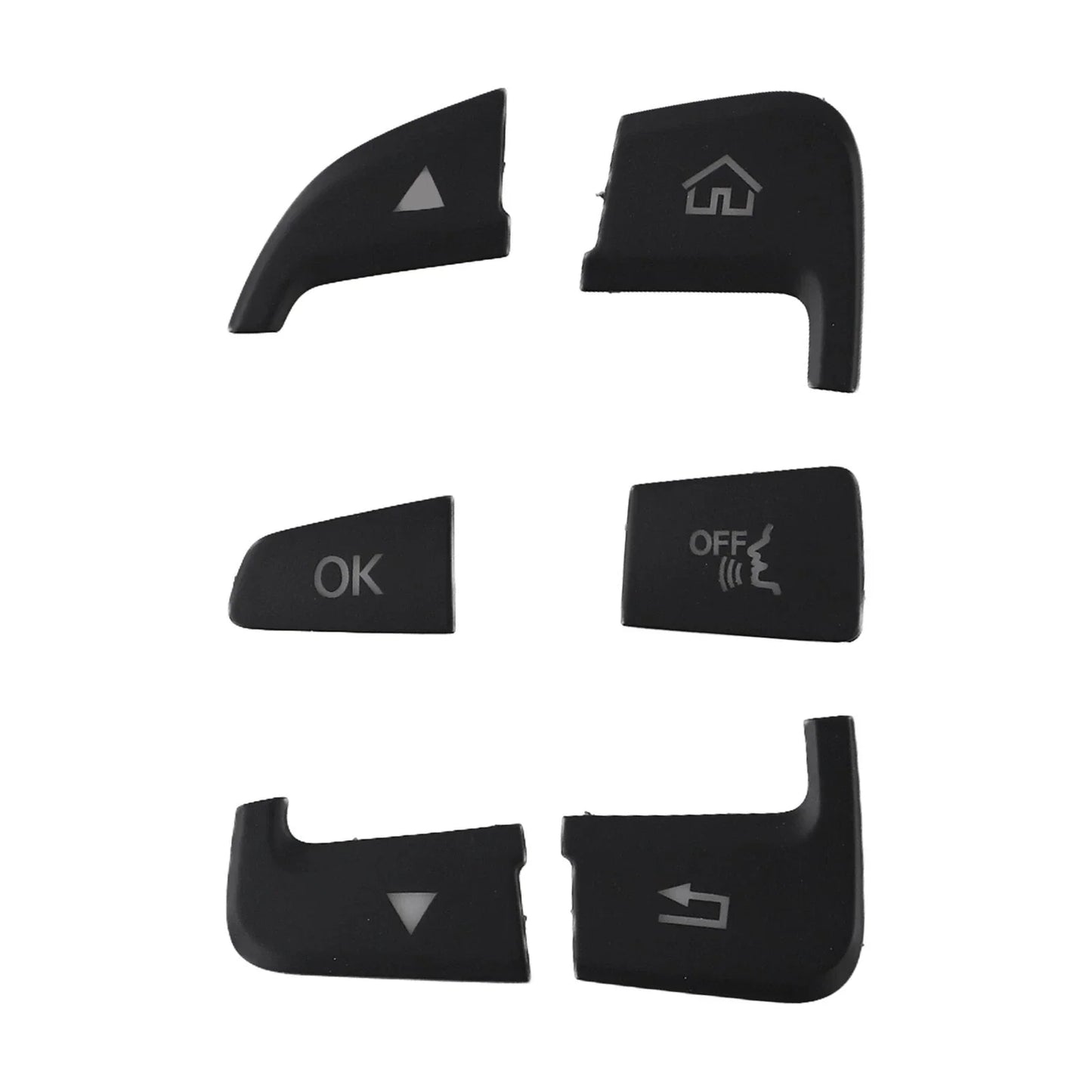 Black ABS Button Cover Sticker / 12pcs / Button Cover Sticker for Mercedes C-Class W205 (2014–2021)