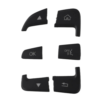 Black ABS Button Cover Sticker / 12pcs / Button Cover Sticker for Mercedes C-Class W205 (2014–2021)