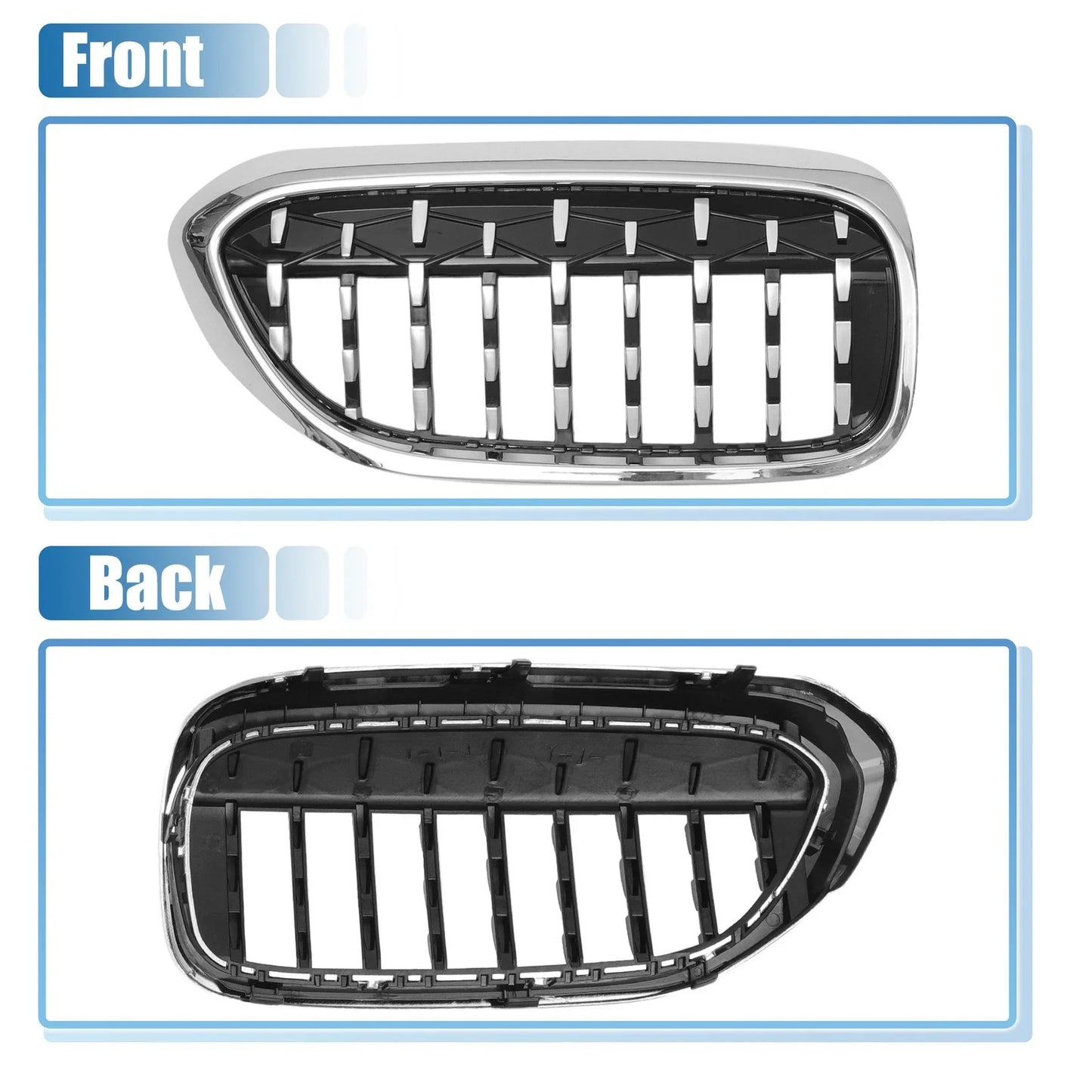 Front Hood Bumper Grille for BMW 530e 530i 540d 540i xDrive G30 (2017-2017)
