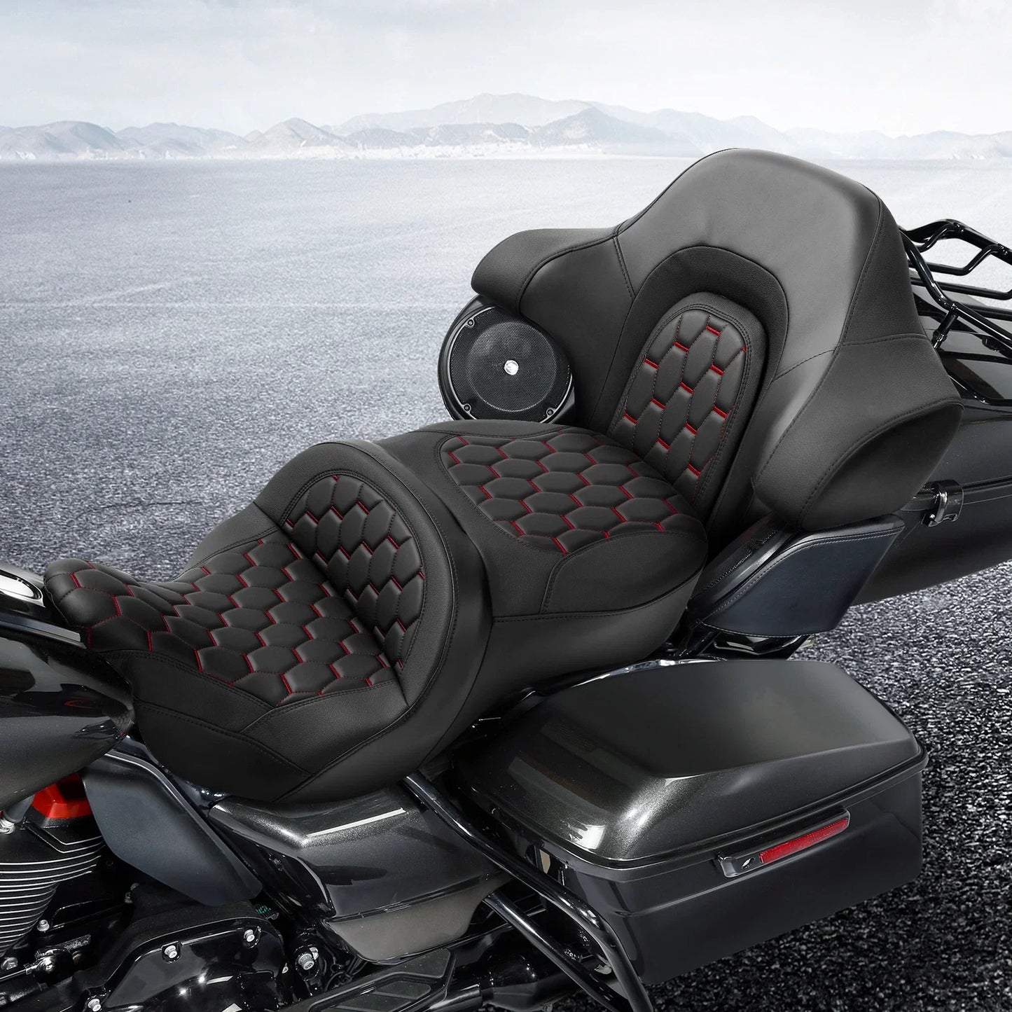 Driver Passenger Gel Seat Backrest for Harley Street Road Glide (2014-2023)