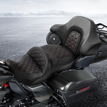 Driver Passenger Gel Seat Backrest for Harley Street Road Glide (2014-2023)