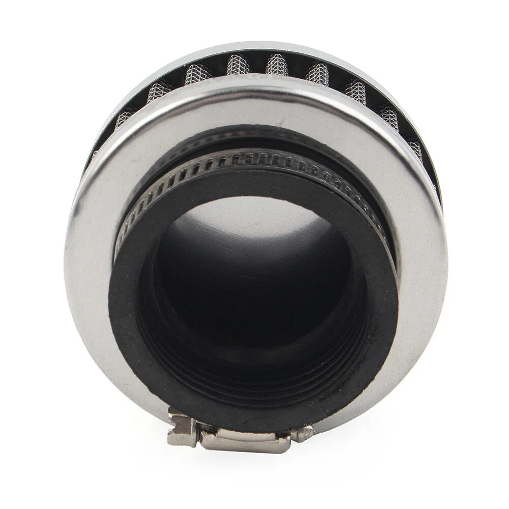42mm Air Intake Filter Cleaner for Motorcycle - Rubber Bend, Steel Mesh