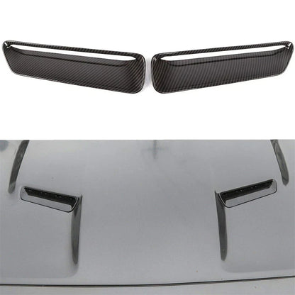 Carbon Fiber Engine Hood Air Vent Cover Trim for Dodge Challenger (2015-2022)